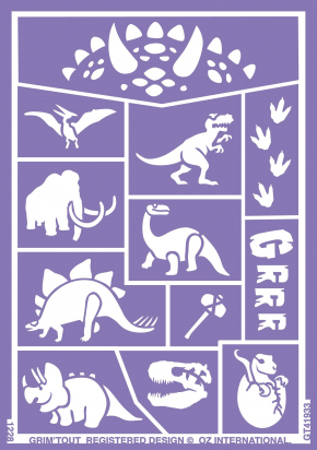 Pochoir de maquillage Le monde des dinosaures  Grim'tout