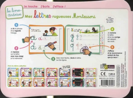 Mes lettres rugueuses Montessori - Avec un feutre effaçable - Album Bordas