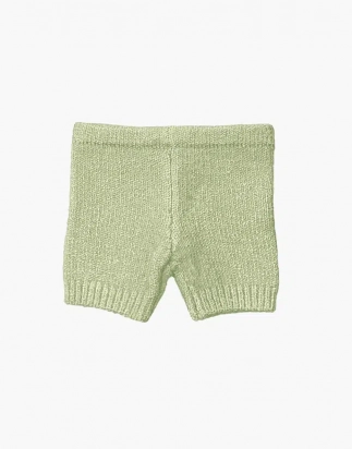 Short Vito en tricot vert sauge pour poupée 34 cm Minikane