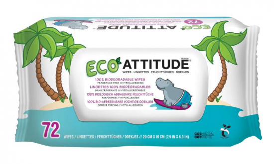 Lingettes humides biodégradables - Attitude