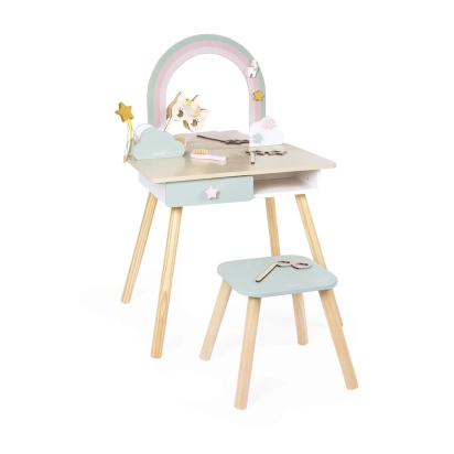 Coiffeuse en bois et accessoires Licorne Janod