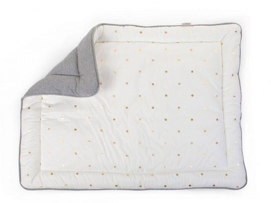 Tapis de parc 75X95cm Jersey Gris Gold dots Childhome