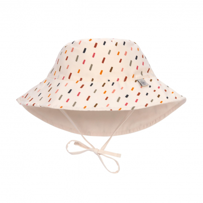 Chapeau anti-UV réversible Petits traits écru multicolore Lassig