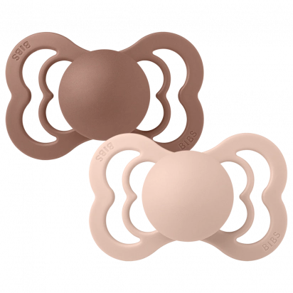 Lot de 2 tétines BIBS T1 Supreme silicone terracotta/blush
