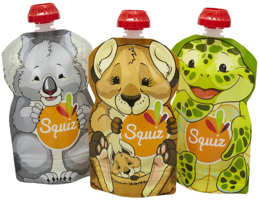 Lot de 3 gourdes souples Australia 130 ml - Squiz