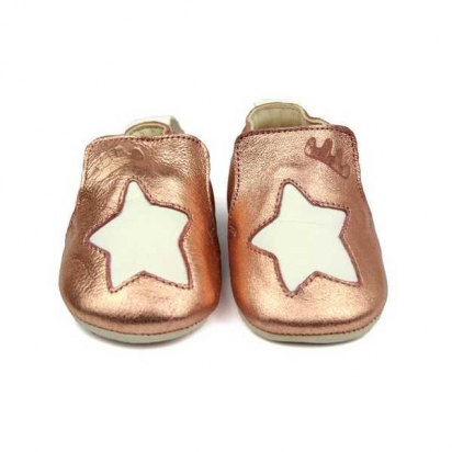 Blublu étoile - Chaussons en cuir naturel antidérapante - Easy peasy