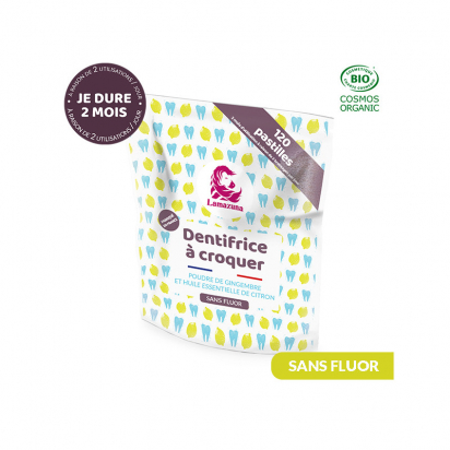 Dentifrice à croquer - Citron et gingembre Lamazuna