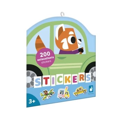 Boites 200 stickers en planches - vehicules Janod