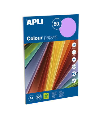 Papier couleurs intenses assorties A4 100 feuilles Apli