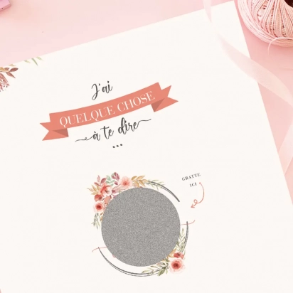 Carte à gratter grand-mère Motif floral La vie en magenta