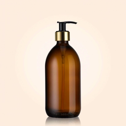 Flacon pompe en verre ambré 1L Little Pots