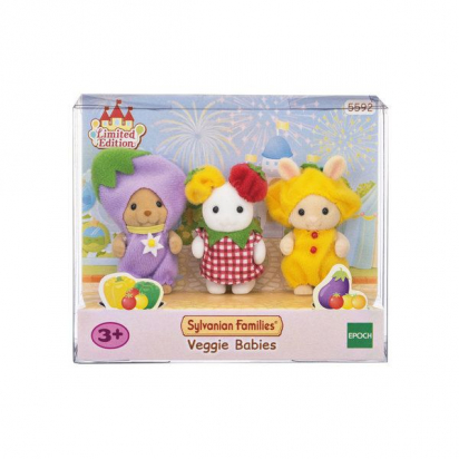 Trio bébés costumes légumes