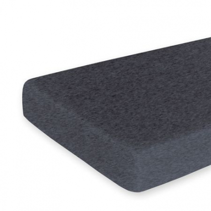 Drap housse lit en coton 70x140cm Anthracite chiné Bemini