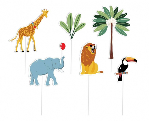 C&L Pique à gâteau - lot de 6 - Animaux de la Savane