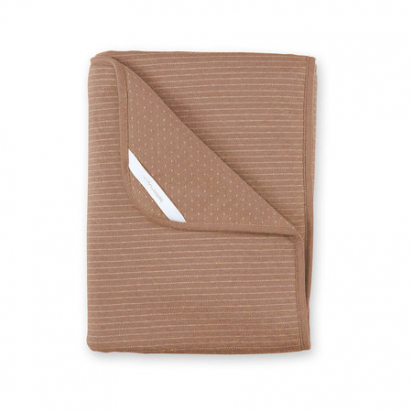 Couverture 75x100cm rayure naturel ecru pady twin jersey Bemini