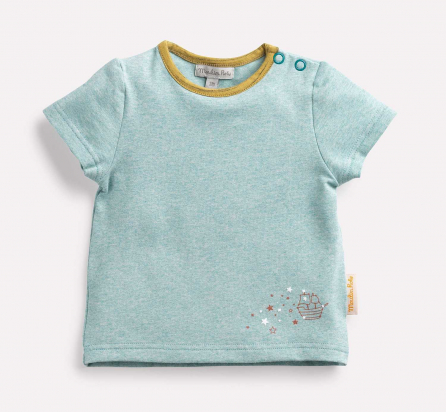 T-shirt bleu chiné Taka - Il était une fois - Moulin roty 