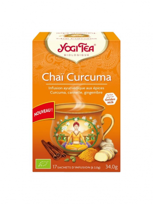 Infusion ayurvédique aux plantes Chaï Curcuma Yogi Tea