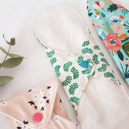 Serviette hygiénique lavable en coton BIO T3 flux abondant Ma choupinette créations