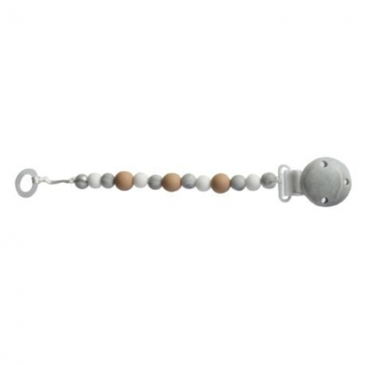 Attache tétine et anneau de dentition Rocks - Gris blanc beige Maisies Baby