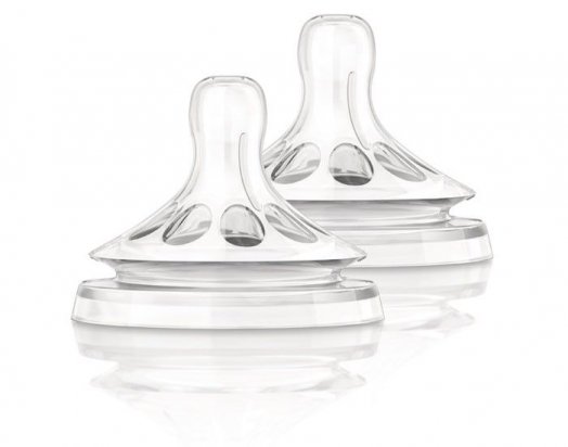 Lot de 2 Tétines Natural - 3 Trous à Débit Moyen - 3 mois+ T4 - Avent