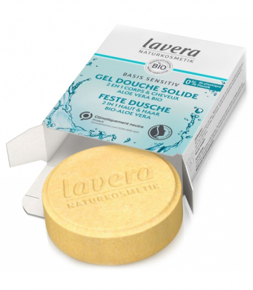 Gel douche solide 2 en 1 corps & cheveux BIO  - 50g - Lavera