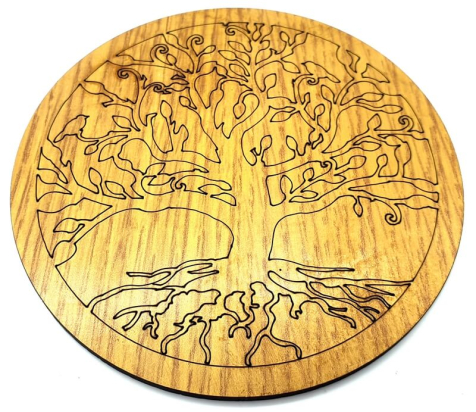 Plaque Bois Pleine Arbre de Vie 10cm