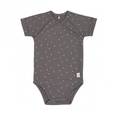 Body Bébé Manches Courtes - GOTS Cozy Colors Pois Anthracite Lassig