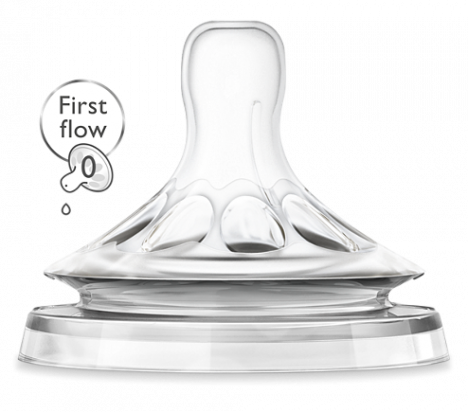 Lot de Tétines Natural - 1 Trou à Débit lent - FIrst Flow 0mois + - Avent