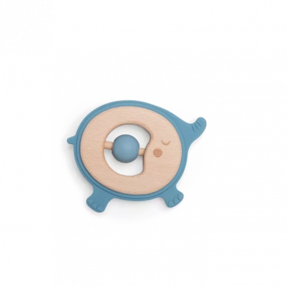 Hochet anneau de dentition bois et silicone Eléphant Sous mon baobab Moulin roty
