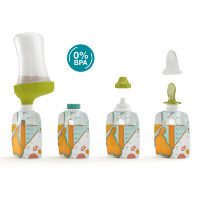 Kit complet de gourdes Foodii™ Réutilisables Babymoov