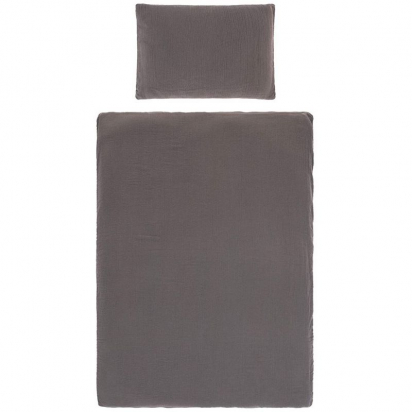 Housse de couette Gaze de coton 100X140cm anthracite  Lassig