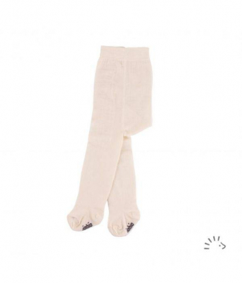 Collant coton Bio et laine écru Iobio