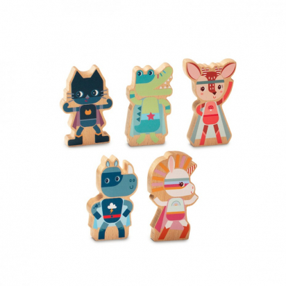 Figurines en bois Supers héros Lilliputiens
