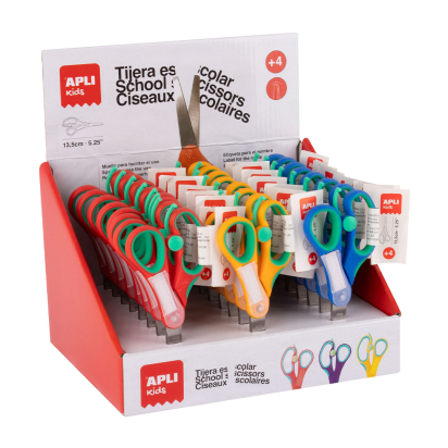 Ciseaux scolaire de couleur 13,5cm à l'unité Apli