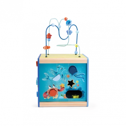 Cube d'activités en bois  Les aventures de Paulie Moulin roty