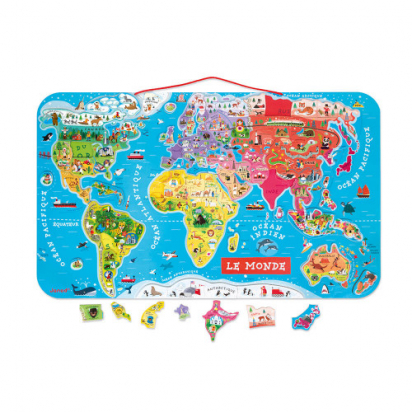 Puzzle carte du monde magnétique Janod