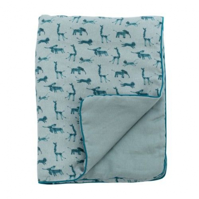 Edredon couverture bleu Sous mon baobab Moulin Roty