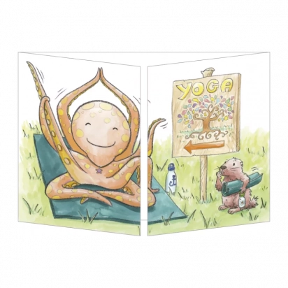 Carte Yoga pieuvre Cache Cache