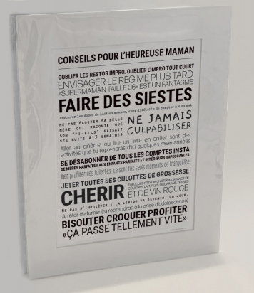 Affiche ' Conseils pour l'heureuse maman' TOUT EST DIT
