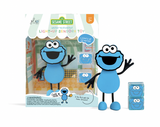 Glo Pal personnage Cookie Monster sesame street Bleu pour le bain Jouet Sensoriel