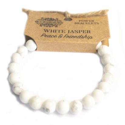 Bracelet de pierres Puissance Jaspe Blanc