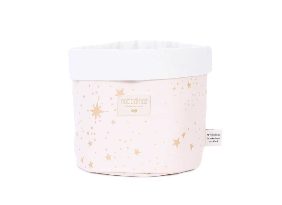 Panier panda Large - Gold stella/dream pink  - Nobodinoz