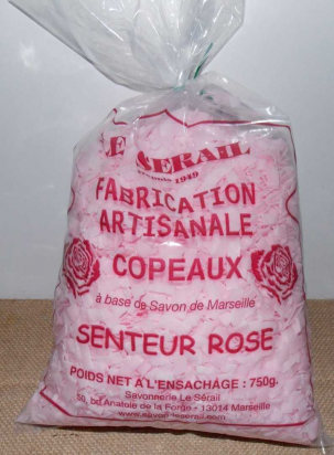 Paillettes copeaux de savon végétales bio à la Rose - Le serail