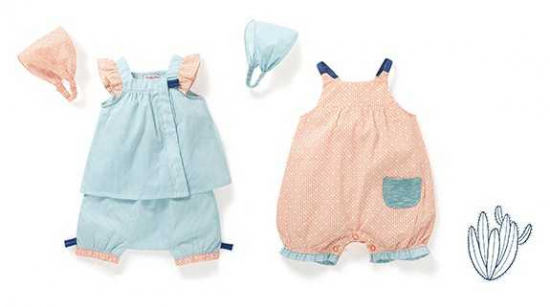 Foulard pois bleus Odyle Les papoum - Moulin Roty