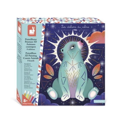 Kit Créatif - Pointillisme Peinture 3D Animaux Cosmiques Janod