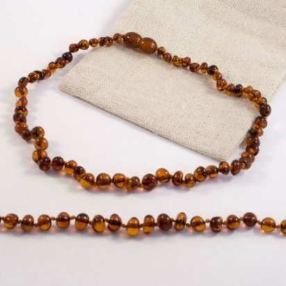 Collier d'ambre - bébé/enfant - Boules Cognac
