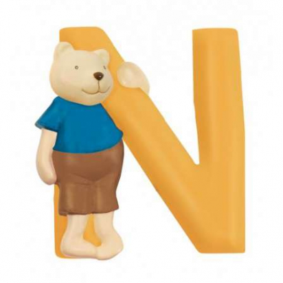 Lettre résine N Ours - Moulin Roty