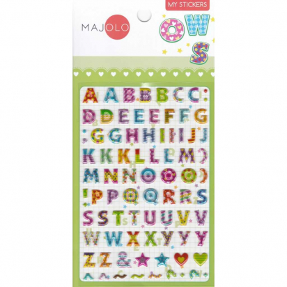 Stickers - Lettres majuscules multicolores - Majolo
