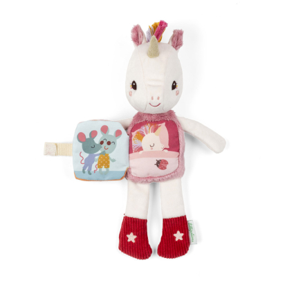 Peluche phosphorescente et livre en tissu Lena la licorne Lilliputiens