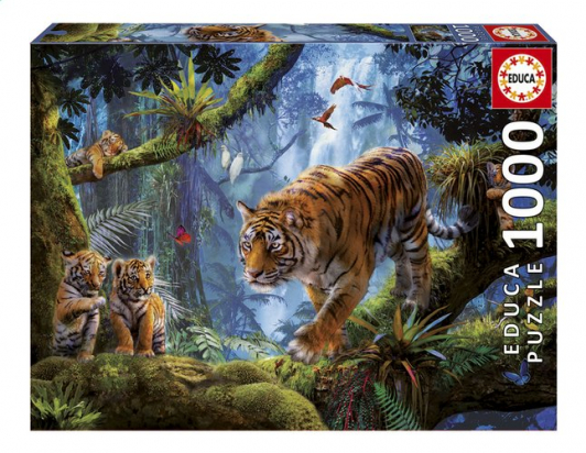 Puzzle 1000 pièces Tigres sur l'arbre Educa
